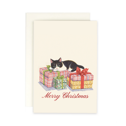 Kitty With Gifts Holiday Greeting Card