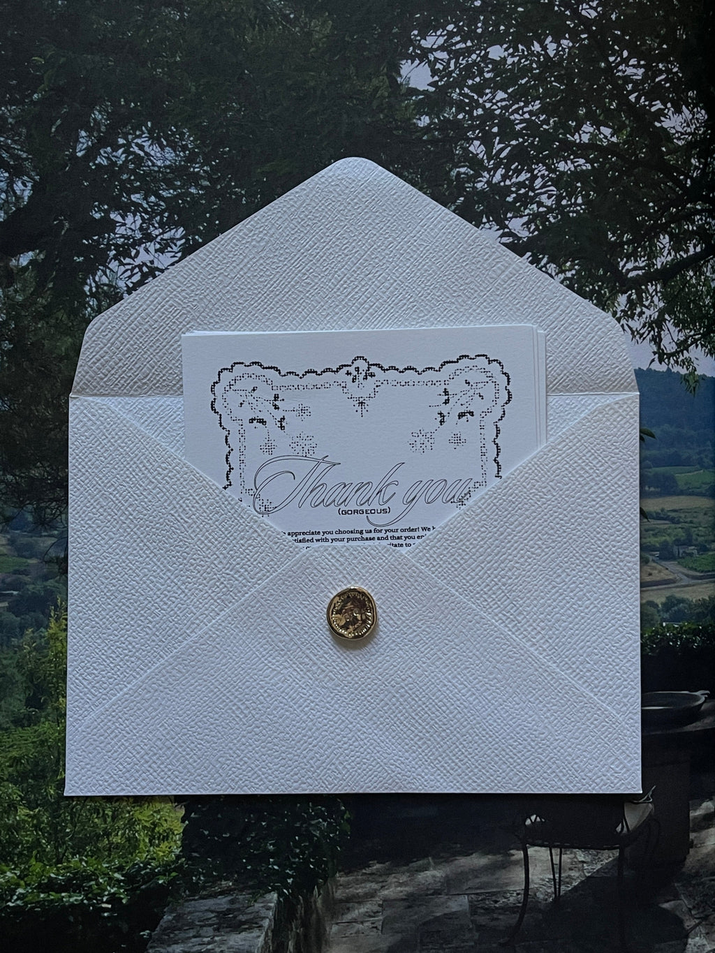 Thank you cards with envelope
