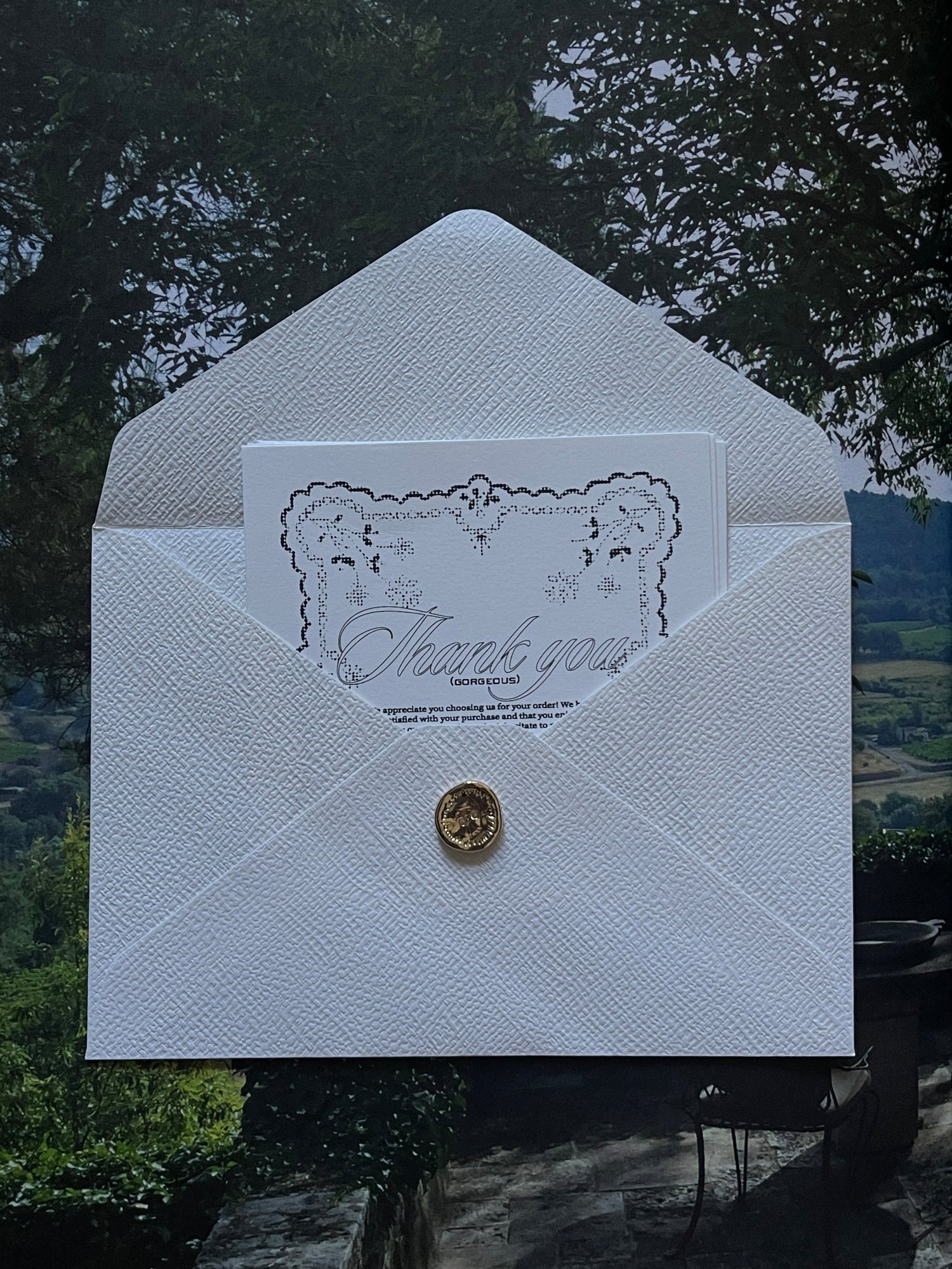 Thank you cards with envelope